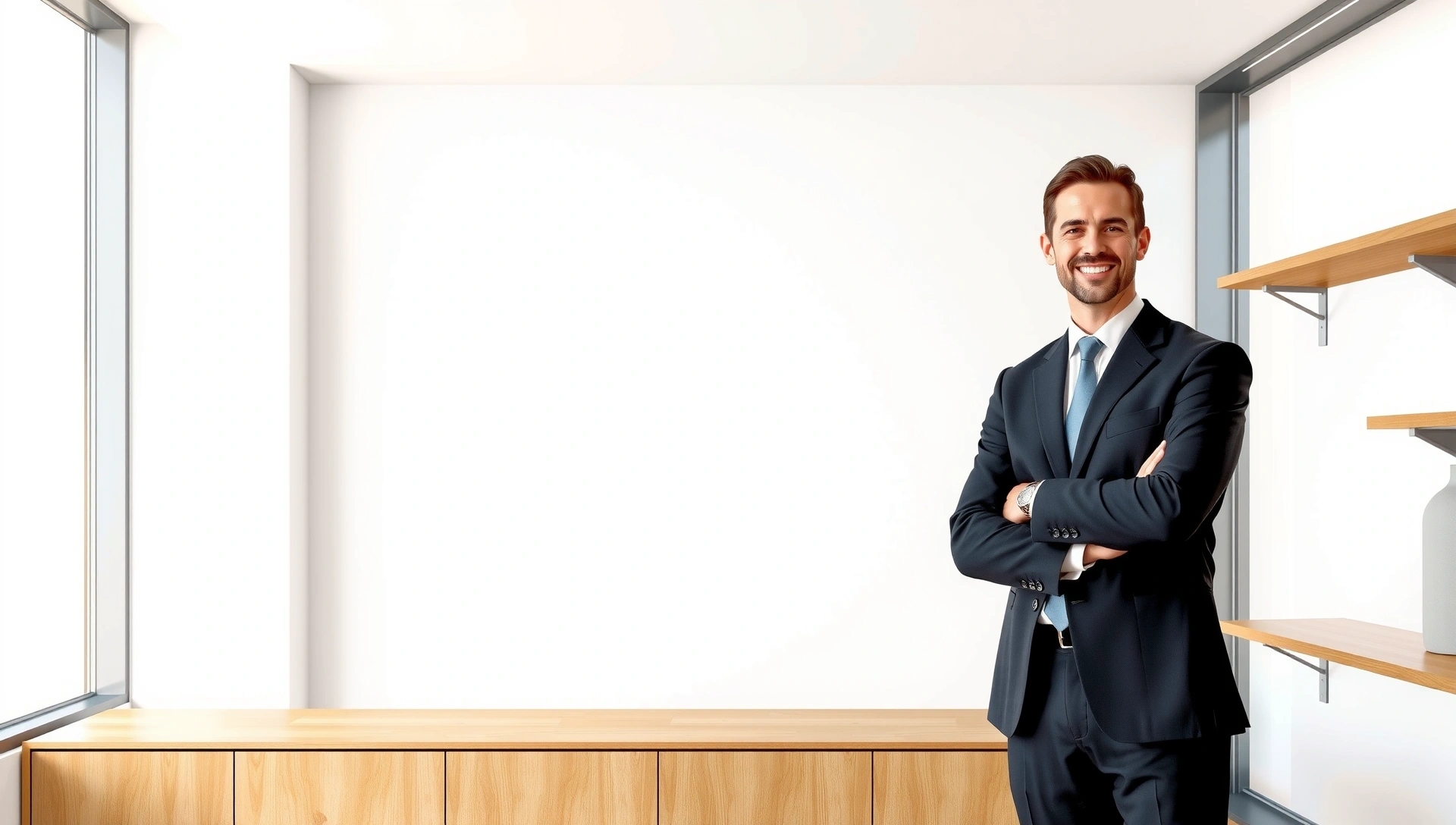 Confident professional man representing holistic male excellence